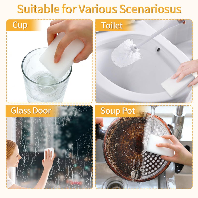 Trendbox 50 Pack Melamine Sponges Magic Cleaning Sponges in Bulk Melamine Foam for Dishes Eraser Sponges for Cleaning - Image 3